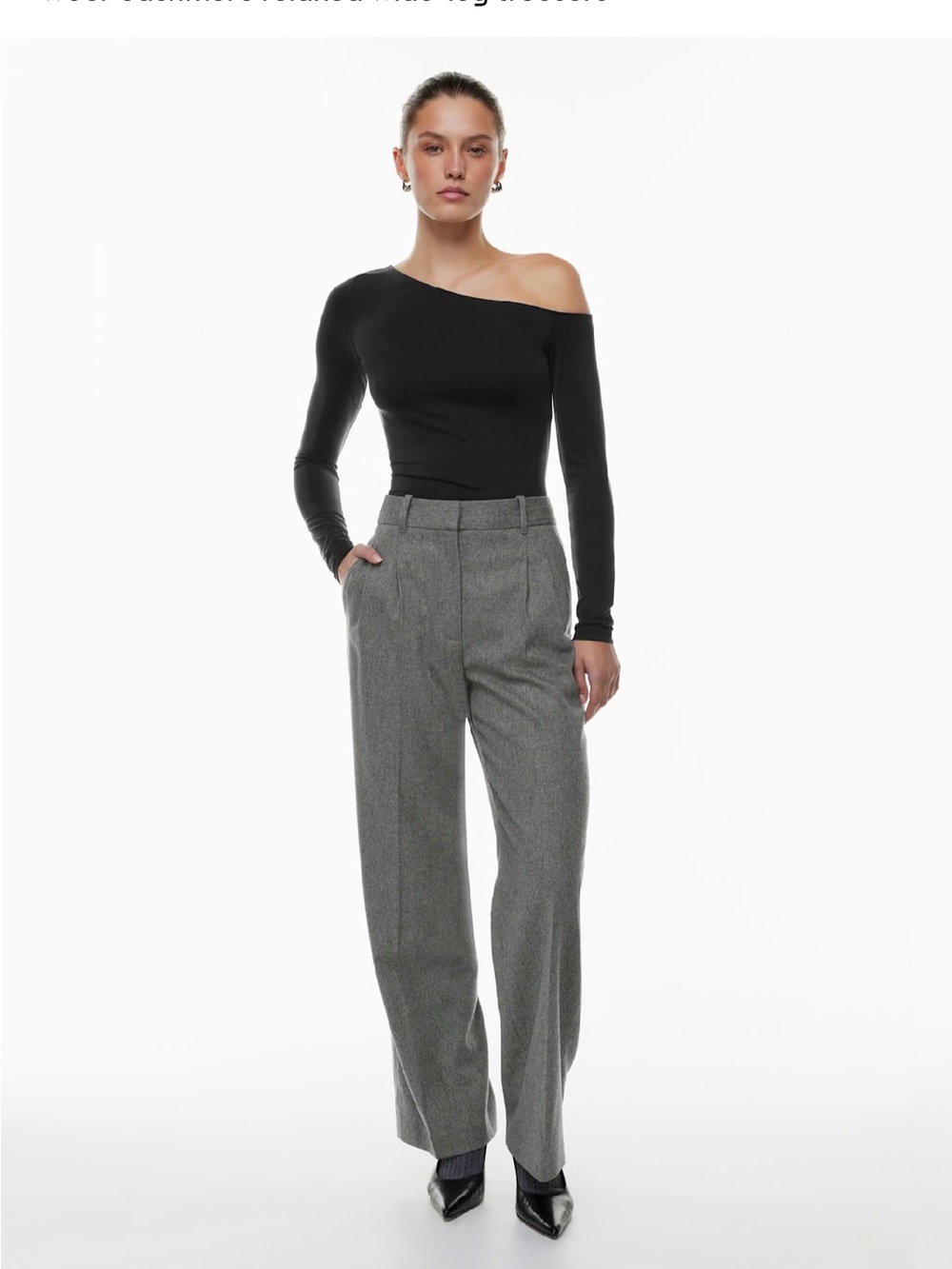 Aritzia Wool-Cashmere Relaxed Effortless Pants in Heather Grey - 4